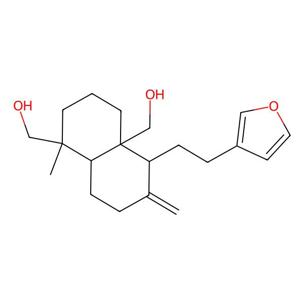 2D Structure of [(1R,4aR,5R,8aR)-5-[2-(furan-3-yl)ethyl]-4a-(hydroxymethyl)-1-methyl-6-methylidene-3,4,5,7,8,8a-hexahydro-2H-naphthalen-1-yl]methanol