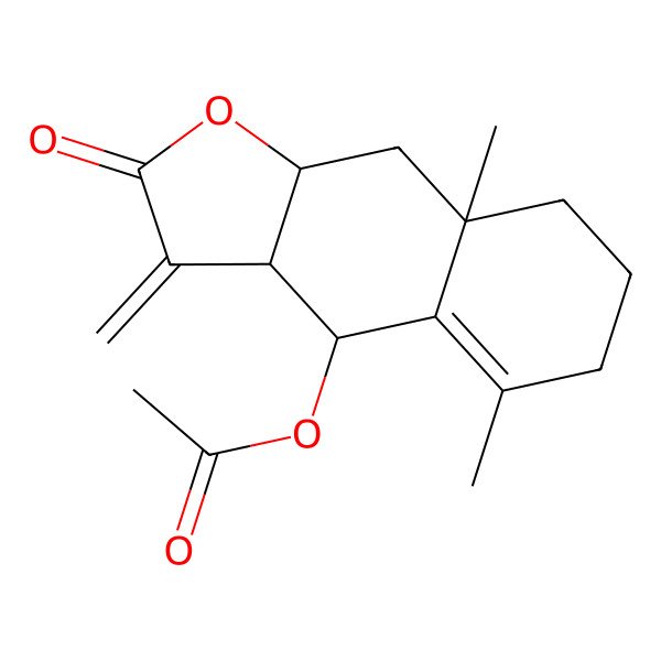 2D Structure of [(3aS,4R,8aS,9aR)-5,8a-dimethyl-3-methylidene-2-oxo-4,6,7,8,9,9a-hexahydro-3aH-benzo[f][1]benzofuran-4-yl] acetate