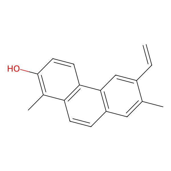 2D Structure of 6-Ethenyl-1,7-dimethylphenanthren-2-ol