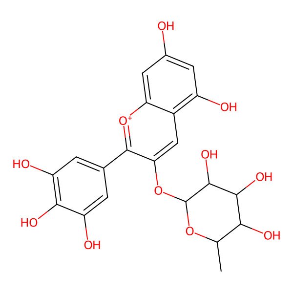 2D Structure of Delphinidin 3-rhamnoside
