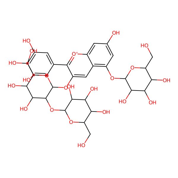 2D Structure of Delphinidin 3-sophoroside-5-glucoside