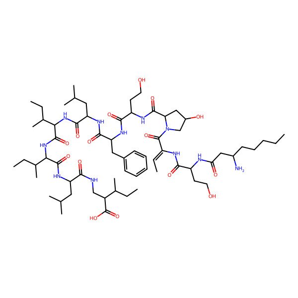 2D Structure of [des-(Leu10-Gly11)]acyclolaxaphycin A