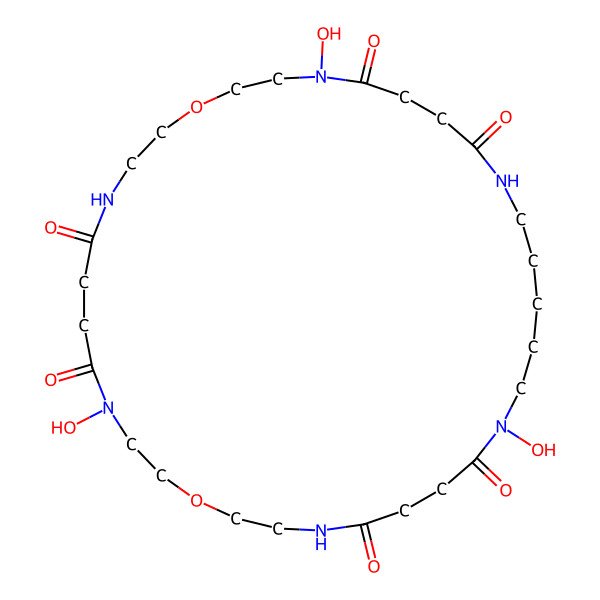 2D Structure of Desferrioxamine Et2
