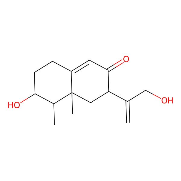 2D Structure of (3S,4aR,5R,6R)-6-hydroxy-3-(3-hydroxyprop-1-en-2-yl)-4a,5-dimethyl-3,4,5,6,7,8-hexahydronaphthalen-2-one