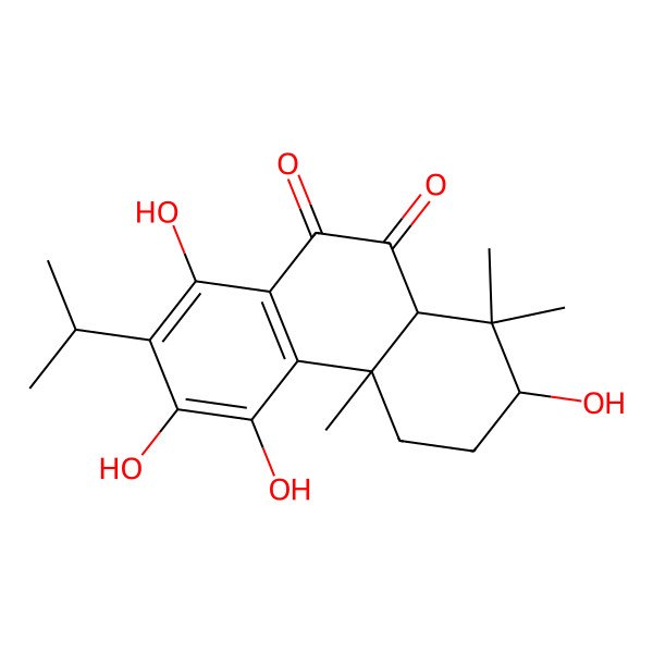 2D Structure of (2S,4aS,10aR)-2,5,6,8-tetrahydroxy-1,1,4a-trimethyl-7-propan-2-yl-2,3,4,10a-tetrahydrophenanthrene-9,10-dione