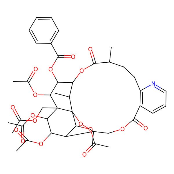 2D Structure of [(1S,3R,15S,18R,19S,20R,21R,22S,23S,24R,25S,26R)-20,22,23,25-tetraacetyloxy-21-(acetyloxymethyl)-3,15,26-trimethyl-6,16-dioxo-2,5,17-trioxa-11-azapentacyclo[16.7.1.01,21.03,24.07,12]hexacosa-7(12),8,10-trien-19-yl] benzoate