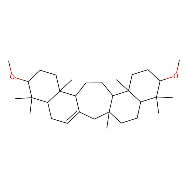 2D Structure of (3S,6R,8S,11R,12S,15S,16R,19S,21S)-8,19-dimethoxy-3,7,7,11,16,20,20-heptamethylpentacyclo[13.8.0.03,12.06,11.016,21]tricos-1(23)-ene