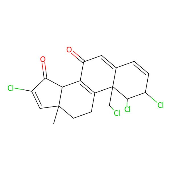 2D Structure of 1,2,16-trichloro-10-(chloromethyl)-13-methyl-2,11,12,14-tetrahydro-1H-cyclopenta[a]phenanthrene-7,15-dione