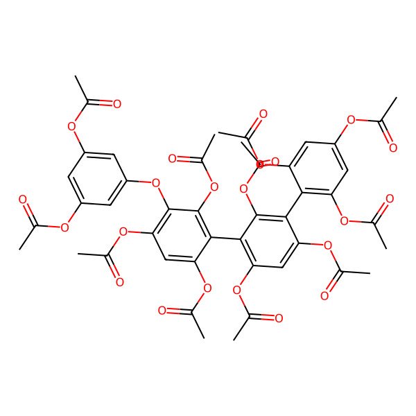 2D Structure of [3-Acetyloxy-5-[2,4,6-triacetyloxy-3-[2,4,6-triacetyloxy-3-(2,4,6-triacetyloxyphenyl)phenyl]phenoxy]phenyl] acetate