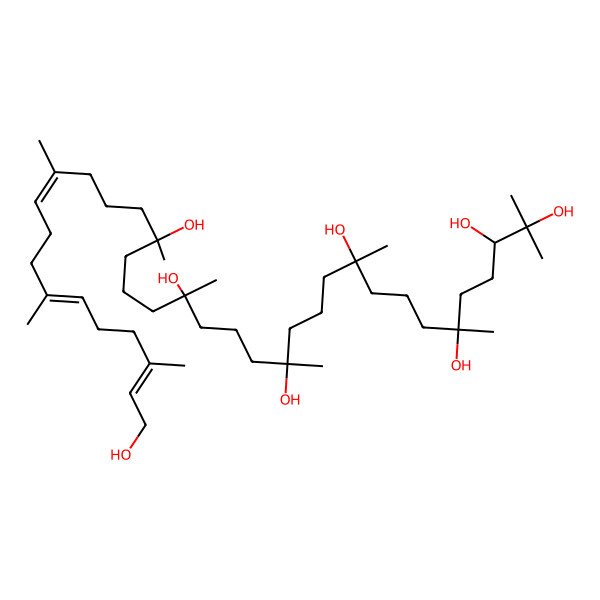 2D Structure of (2E,6E,10Z,15R,19S,23R,27S,31S,34S)-3,7,11,15,19,23,27,31,35-nonamethylhexatriaconta-2,6,10-triene-1,15,19,23,27,31,34,35-octol