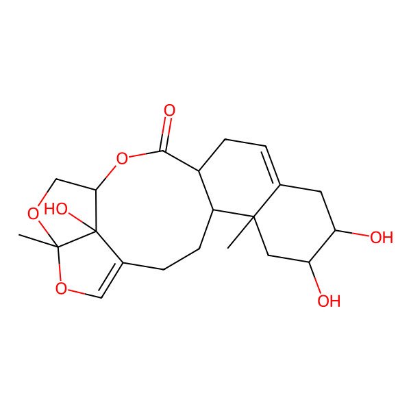 2D Structure of (4S,5R,7R,8R,13R,16R,19R,22S)-7,8,22-trihydroxy-5,19-dimethyl-15,18,20-trioxapentacyclo[14.5.1.04,13.05,10.019,22]docosa-1(21),10-dien-14-one