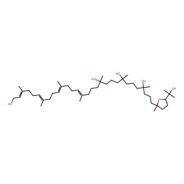 2D Structure of 30-[5-(2-Hydroxypropan-2-yl)-2-methyloxolan-2-yl]-3,7,11,15,19,23,27-heptamethyltriaconta-2,6,10,14-tetraene-1,19,23,27-tetrol