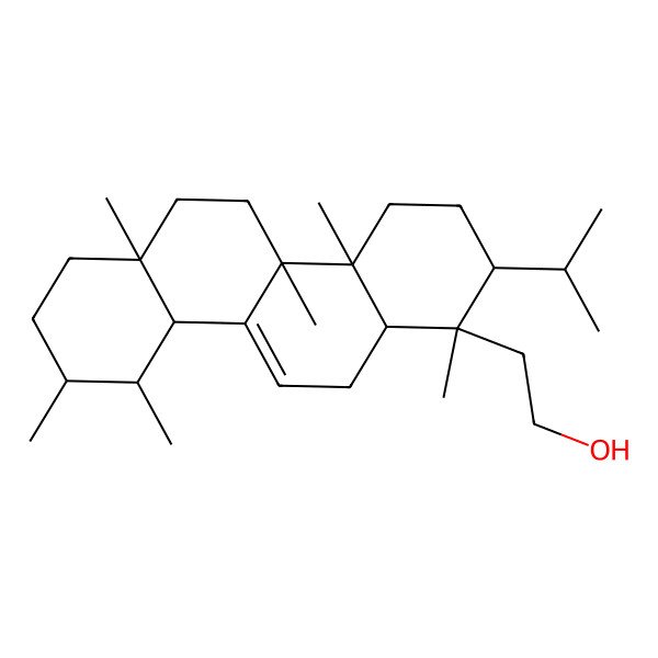 2D Structure of 2-[(1S,2S,4aR,4bS,6aR,9R,10S,10aR,12aR)-1,4a,4b,6a,9,10-hexamethyl-2-propan-2-yl-2,3,4,5,6,7,8,9,10,10a,12,12a-dodecahydrochrysen-1-yl]ethanol
