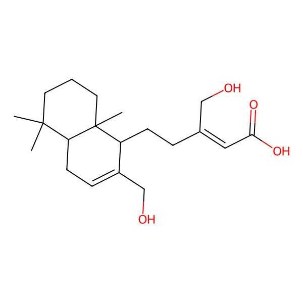 2D Structure of (Z)-5-[(1S,4aR,8aR)-2-(hydroxymethyl)-5,5,8a-trimethyl-1,4,4a,6,7,8-hexahydronaphthalen-1-yl]-3-(hydroxymethyl)pent-2-enoic acid