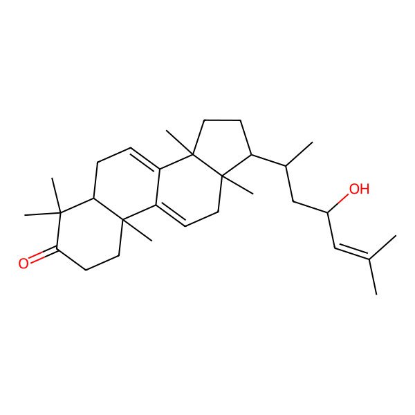 2D Structure of (5R,10S,13R,14R,17R)-17-[(2R,4R)-4-hydroxy-6-methylhept-5-en-2-yl]-4,4,10,13,14-pentamethyl-1,2,5,6,12,15,16,17-octahydrocyclopenta[a]phenanthren-3-one