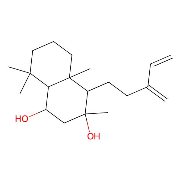 2D Structure of (1R,3S,4S,4aR,8aR)-3,4a,8,8-tetramethyl-4-(3-methylidenepent-4-enyl)-2,4,5,6,7,8a-hexahydro-1H-naphthalene-1,3-diol