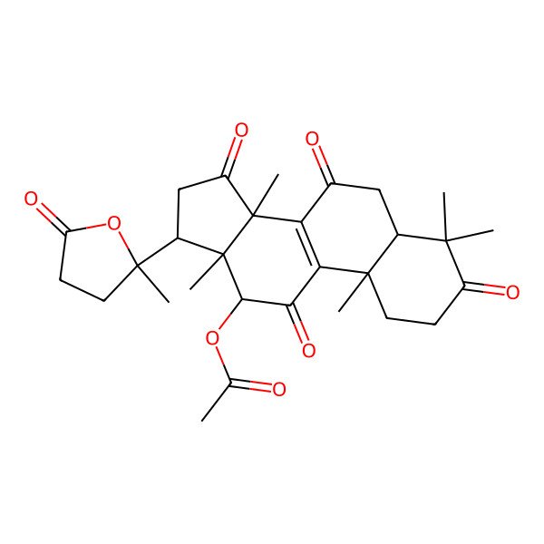 2D Structure of [4,4,10,13,14-pentamethyl-17-(2-methyl-5-oxooxolan-2-yl)-3,7,11,15-tetraoxo-2,5,6,12,16,17-hexahydro-1H-cyclopenta[a]phenanthren-12-yl] acetate