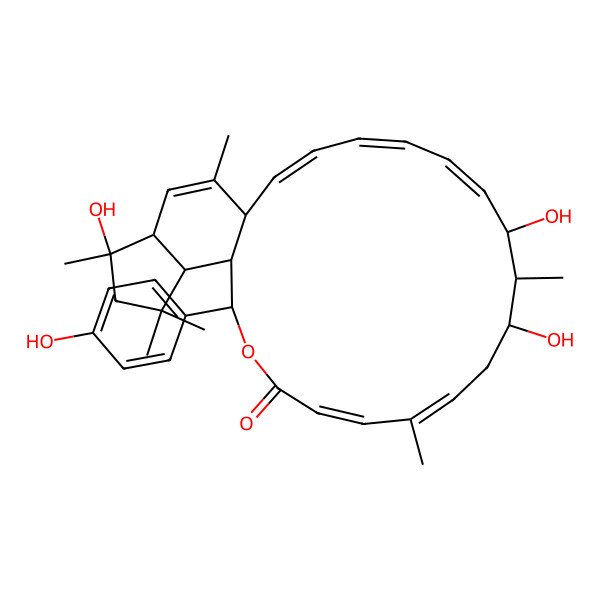 2D Structure of 8,10,23-Trihydroxy-18-(4-hydroxyphenyl)-9,13,21,21,23,26-hexamethyl-17-oxatricyclo[17.7.0.020,24]hexacosa-2,4,6,12,14,25-hexaen-16-one