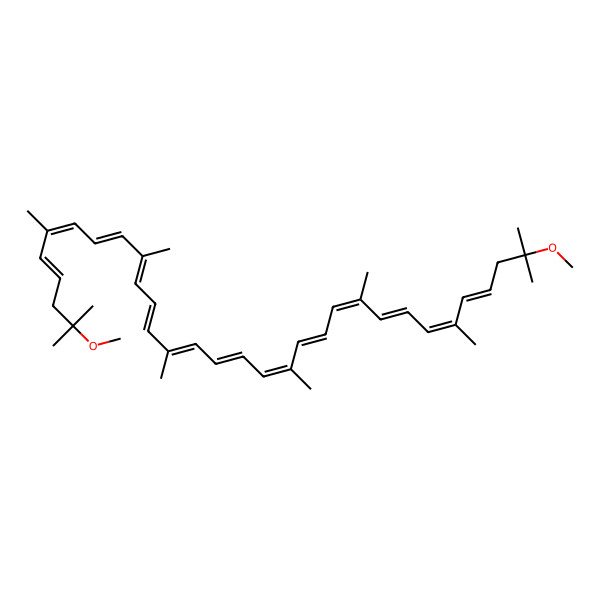 2D Structure of (4Z,6E,8E,10E,12E,14E,16E,18E,20E,22E,24E,26E,28Z)-2,31-dimethoxy-2,6,10,14,19,23,27,31-octamethyldotriaconta-4,6,8,10,12,14,16,18,20,22,24,26,28-tridecaene