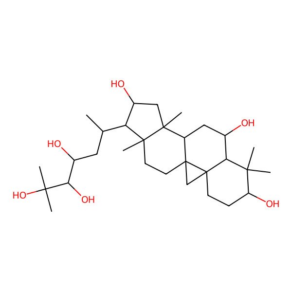 2D Structure of (1S,3R,6S,8R,9S,11S,12S,14S,15R,16R)-7,7,12,16-tetramethyl-15-[(2R,4S,5S)-4,5,6-trihydroxy-6-methylheptan-2-yl]pentacyclo[9.7.0.01,3.03,8.012,16]octadecane-6,9,14-triol