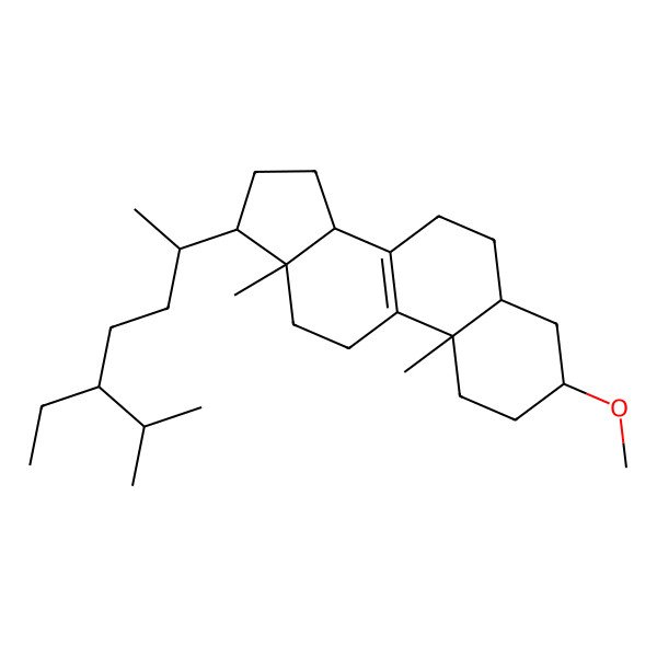 2D Structure of 17-(5-ethyl-6-methylheptan-2-yl)-3-methoxy-10,13-dimethyl-2,3,4,5,6,7,11,12,14,15,16,17-dodecahydro-1H-cyclopenta[a]phenanthrene