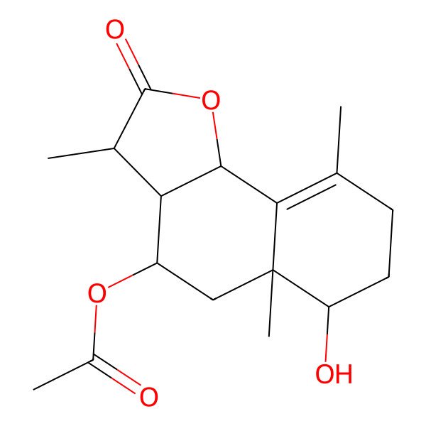 2D Structure of [(3S,3aR,4S,5aR,6R,9bS)-6-hydroxy-3,5a,9-trimethyl-2-oxo-3,3a,4,5,6,7,8,9b-octahydrobenzo[g][1]benzofuran-4-yl] acetate