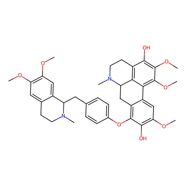 2D Structure of (6aS)-8-[4-[[(1S)-6,7-dimethoxy-2-methyl-3,4-dihydro-1H-isoquinolin-1-yl]methyl]phenoxy]-1,2,10-trimethoxy-6-methyl-5,6,6a,7-tetrahydro-4H-dibenzo[de,g]quinoline-3,9-diol