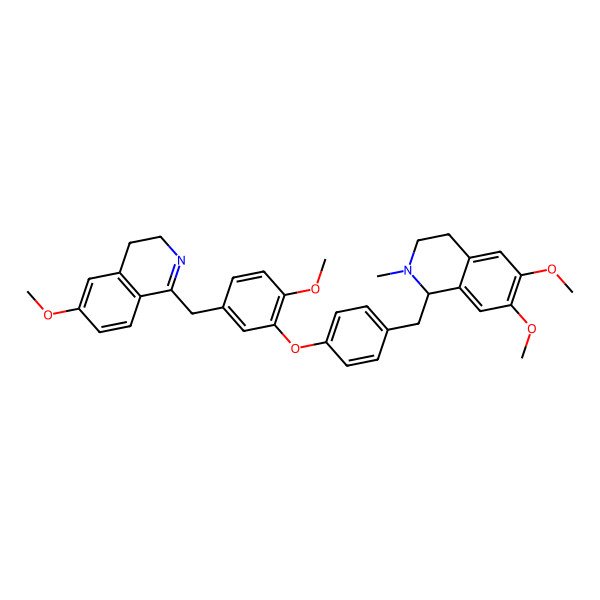 2D Structure of (1S)-6,7-dimethoxy-1-[[4-[2-methoxy-5-[(6-methoxy-3,4-dihydroisoquinolin-1-yl)methyl]phenoxy]phenyl]methyl]-2-methyl-3,4-dihydro-1H-isoquinoline