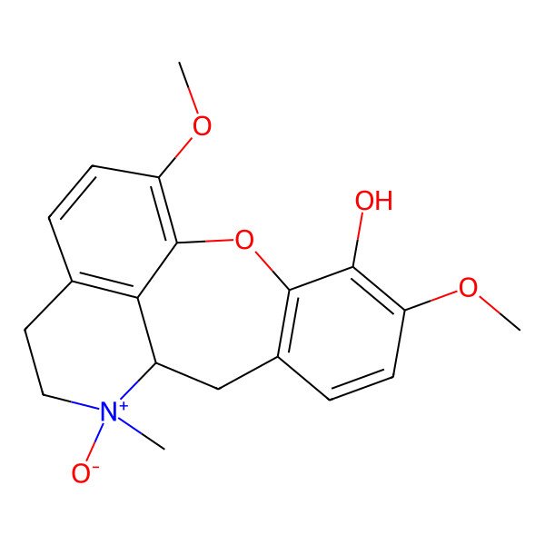 2D Structure of 5,17-Dimethoxy-11-methyl-11-oxido-2-oxa-11-azoniatetracyclo[8.7.1.03,8.014,18]octadeca-1(17),3(8),4,6,14(18),15-hexaen-4-ol