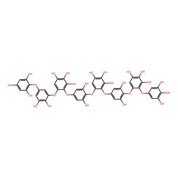 2D Structure of 5-[2,3-Dihydroxy-5-(2,4,6-trihydroxyphenoxy)phenoxy]-4-[4-[2-[3,5-dihydroxy-4-[3,4,5-trihydroxy-2-(3,4,5-trihydroxyphenoxy)phenoxy]phenoxy]-3,4,5-trihydroxyphenoxy]-3,5-dihydroxyphenoxy]benzene-1,2,3-triol