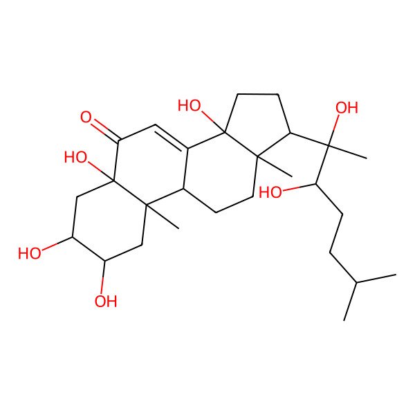 2D Structure of 17-(2,3-Dihydroxy-6-methylheptan-2-yl)-2,3,5,14-tetrahydroxy-10,13-dimethyl-1,2,3,4,9,11,12,15,16,17-decahydrocyclopenta[a]phenanthren-6-one