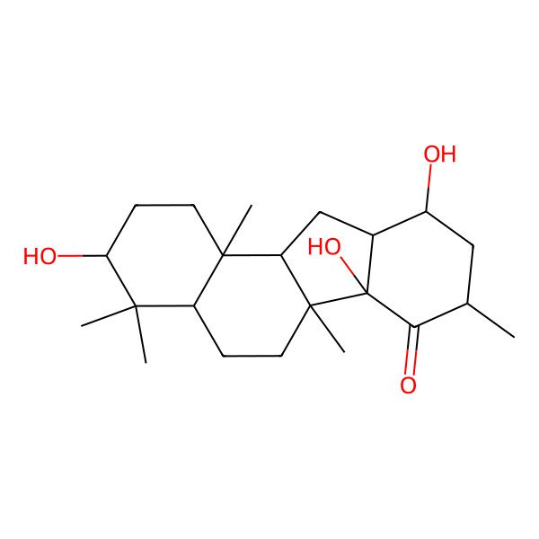 2D Structure of (3S,4aR,6aS,6bR,8S,10R,10aS,11aR,11bS)-3,6b,10-trihydroxy-4,4,6a,8,11b-pentamethyl-1,2,3,4a,5,6,8,9,10,10a,11,11a-dodecahydrobenzo[a]fluoren-7-one