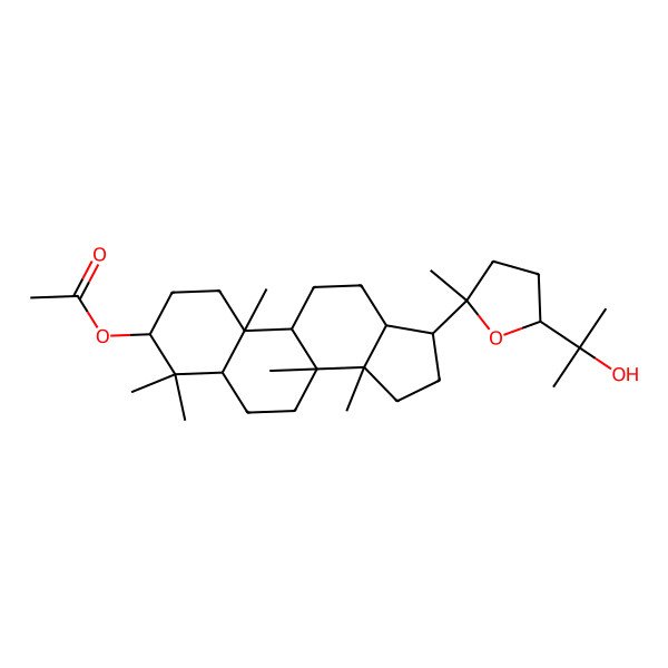 2D Structure of [17-[5-(2-hydroxypropan-2-yl)-2-methyloxolan-2-yl]-4,4,8,10,14-pentamethyl-2,3,5,6,7,9,11,12,13,15,16,17-dodecahydro-1H-cyclopenta[a]phenanthren-3-yl] acetate