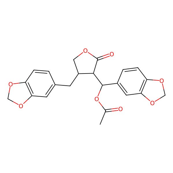 2D Structure of Dihydro-3-(alpha-acetoxypiperonyl)-4-piperonyl-2(3H)-furanone