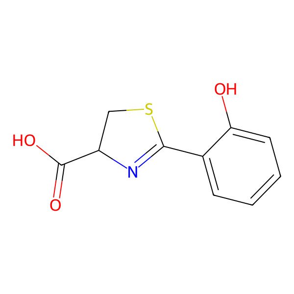 2D Structure of 4,5-Dihydro-2-(2-hydroxyphenyl)-4-thiazolecarboxylic acid