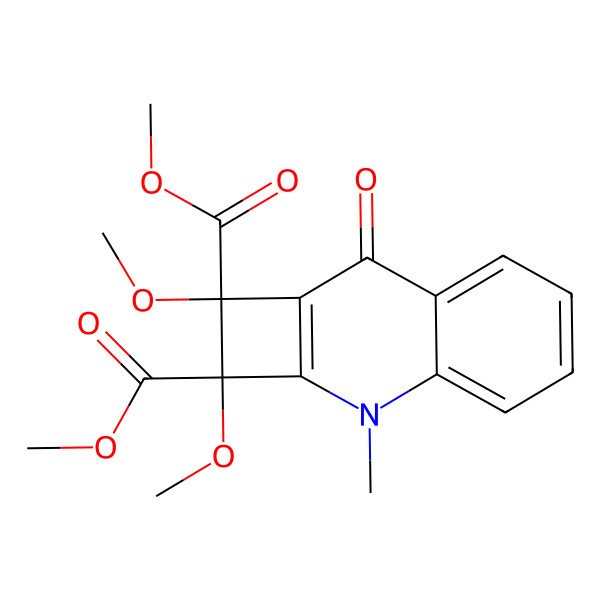 2D Structure of dimethyl (1R,2R)-1,2-dimethoxy-3-methyl-8-oxocyclobuta[b]quinoline-1,2-dicarboxylate