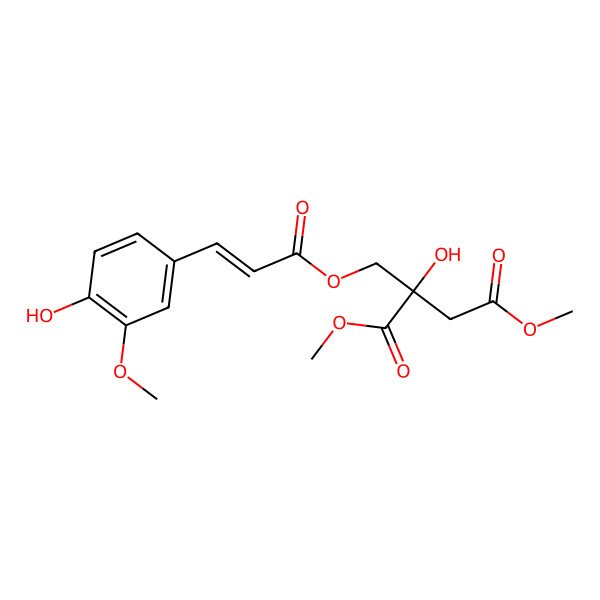 2D Structure of Dimethyl 2-hydroxy-2-[3-(4-hydroxy-3-methoxyphenyl)prop-2-enoyloxymethyl]butanedioate