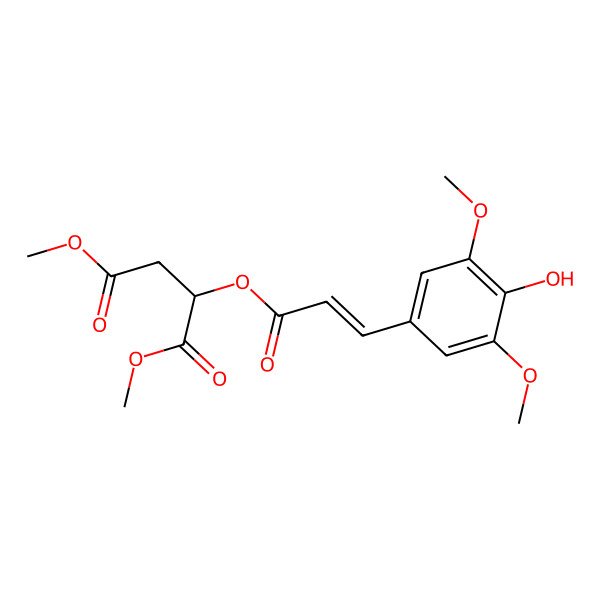 2D Structure of dimethyl (2R)-2-[(E)-3-(4-hydroxy-3,5-dimethoxyphenyl)prop-2-enoyl]oxybutanedioate