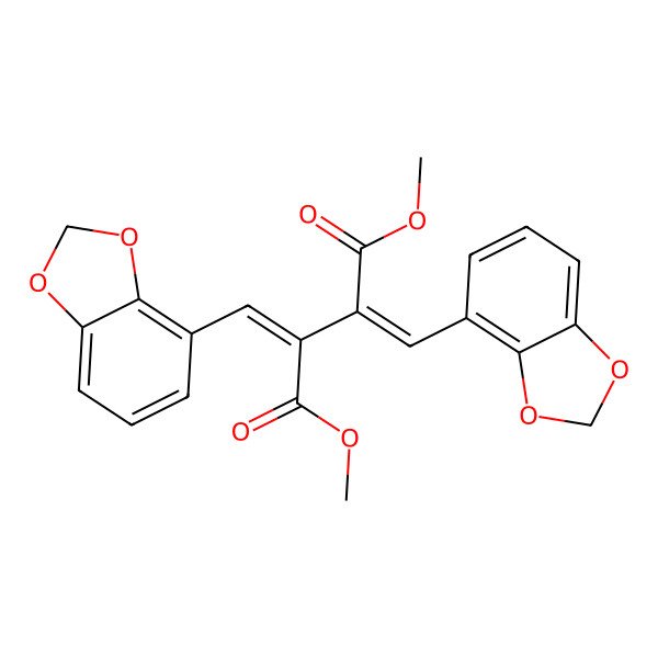 2D Structure of dimethyl (2Z,3Z)-2,3-bis(1,3-benzodioxol-4-ylmethylidene)butanedioate
