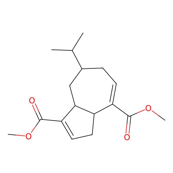 2D Structure of dimethyl (3aR,7R,8aS)-7-isopropyl-3,3a,6,7,8,8a-hexahydroazulene-1,4-dicarboxylate