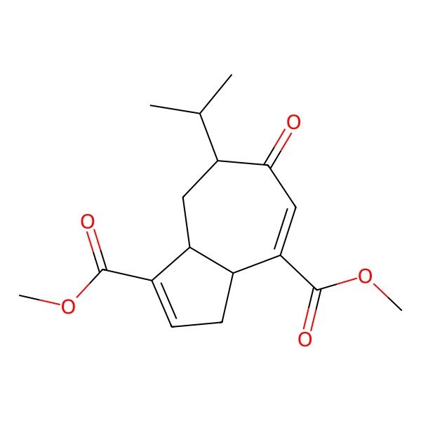2D Structure of dimethyl (3aR,7R,8aS)-7-isopropyl-6-oxo-3a,7,8,8a-tetrahydro-3H-azulene-1,4-dicarboxylate