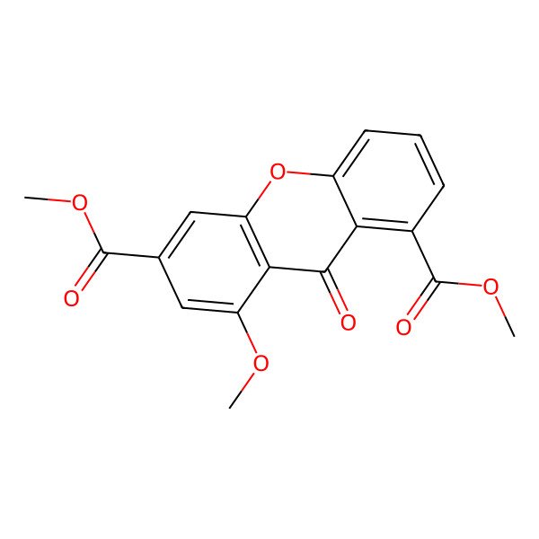 2D Structure of Dimethyl 8-methoxy-9-oxo-9H-xanthene-1, 6-dicarboxylate