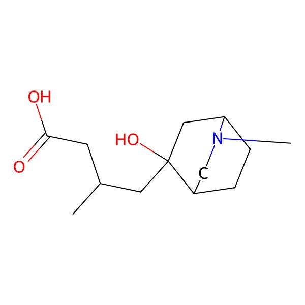 2D Structure of 4-(5-Hydroxy-2-methyl-2-azabicyclo[2.2.2]octan-5-yl)-3-methylbutanoic acid
