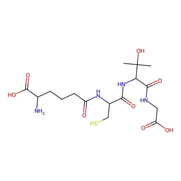 2D Structure of 2-Amino-6-[[1-[[1-(carboxymethylamino)-3-hydroxy-3-methyl-1-oxobutan-2-yl]amino]-1-oxo-3-sulanylpropan-2-yl]amino]-6-oxohexanoic acid