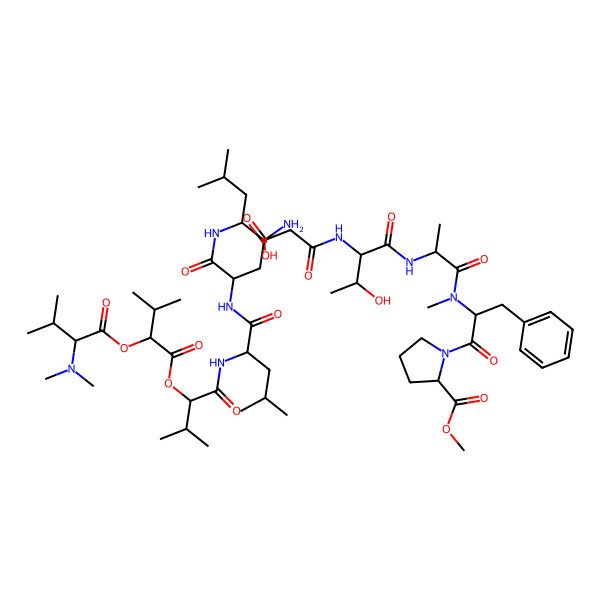 2D Structure of DL-N(Me2)Val-DL-OVal-DL-OVal-DL-Leu-DL-Asn-Sta(3xi,4xi)-DL-xiThr-DL-Ala-DL-N(Me)Phe-DL-Pro-OMe