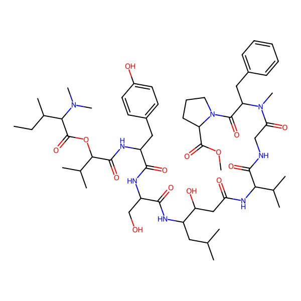 2D Structure of DL-N(Me2)xiIle-DL-OVal-DL-Tyr-DL-Ser-Sta(3xi,4xi)-DL-Val-Gly-DL-N(Me)Phe-DL-Pro-OMe