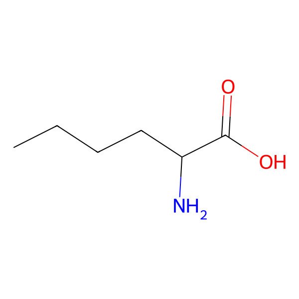 2D Structure of Norleucine, (+-)-