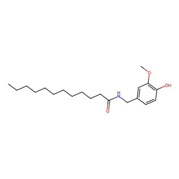 2D Structure of Dodecanamide, N-((4-hydroxy-3-methoxyphenyl)methyl)-