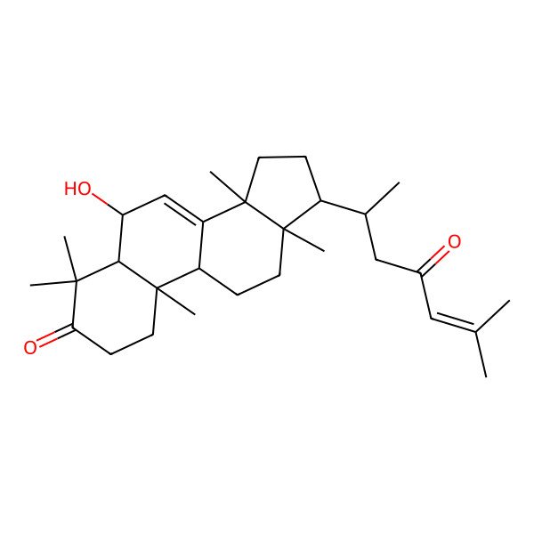 2D Structure of (5R,6R,9R,10R,13S,14S,17S)-6-hydroxy-4,4,10,13,14-pentamethyl-17-[(2S)-6-methyl-4-oxohept-5-en-2-yl]-1,2,5,6,9,11,12,15,16,17-decahydrocyclopenta[a]phenanthren-3-one