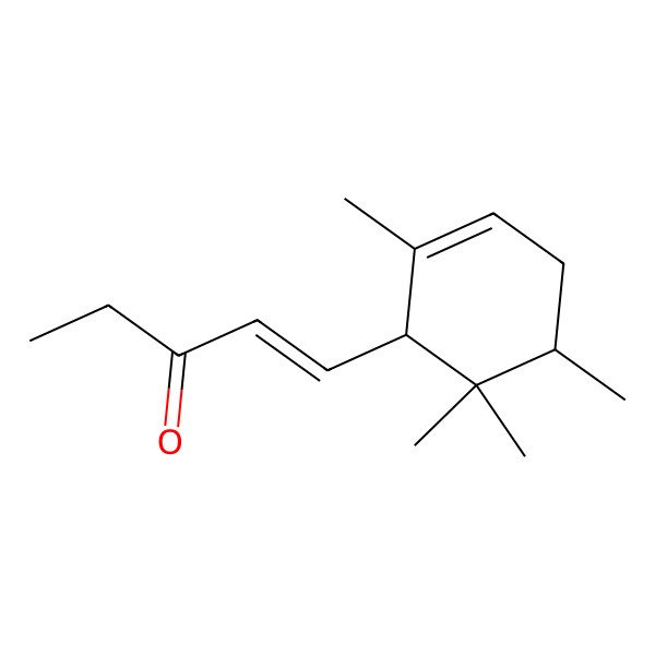 2D Structure of (E)-1-[(1R,5S)-2,5,6,6-tetramethylcyclohex-2-en-1-yl]pent-1-en-3-one